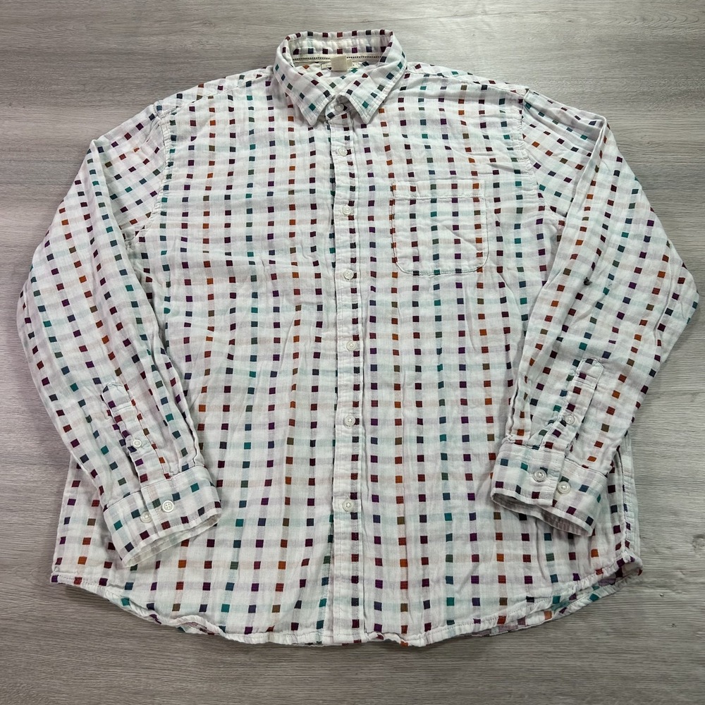 Carbon 2 Cobalt Shirt Mens Large Geometric Button Up Casual‎ Lightweight Adult